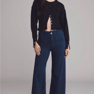 Maeve Navy Wide-Leg Jeans